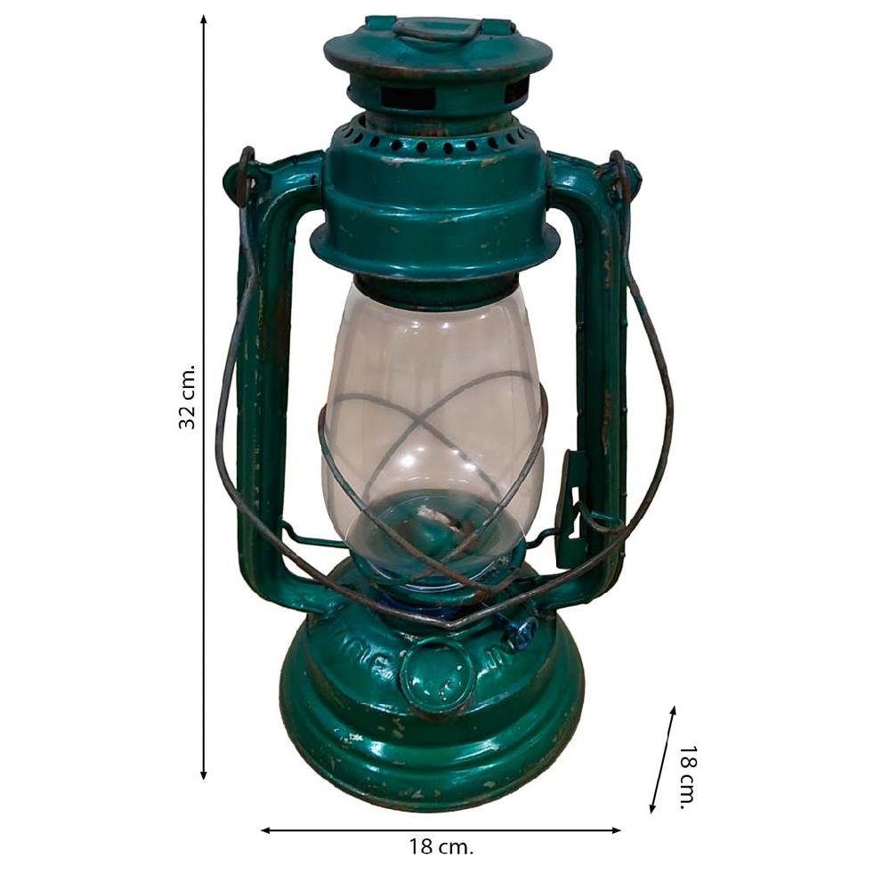 Creaciones Meng DECORACION - FAROLES - Farol De Metal Acabado Artesanal Azul