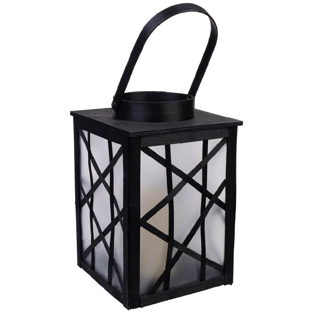 Creaciones meng DECORACION - FAROLES - farol de plastico y madera con vela a pilas