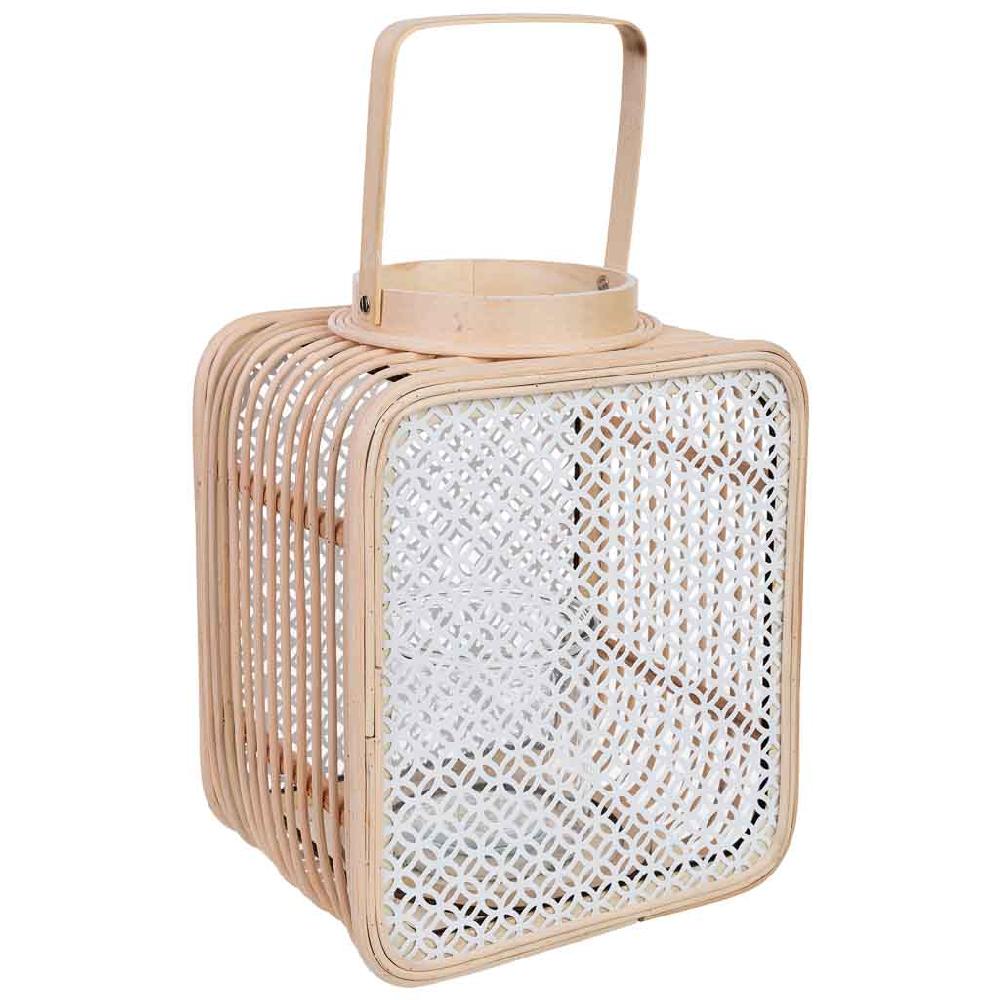 Creaciones meng DECORACION - FAROLES - farol de ratan y metal con cristal