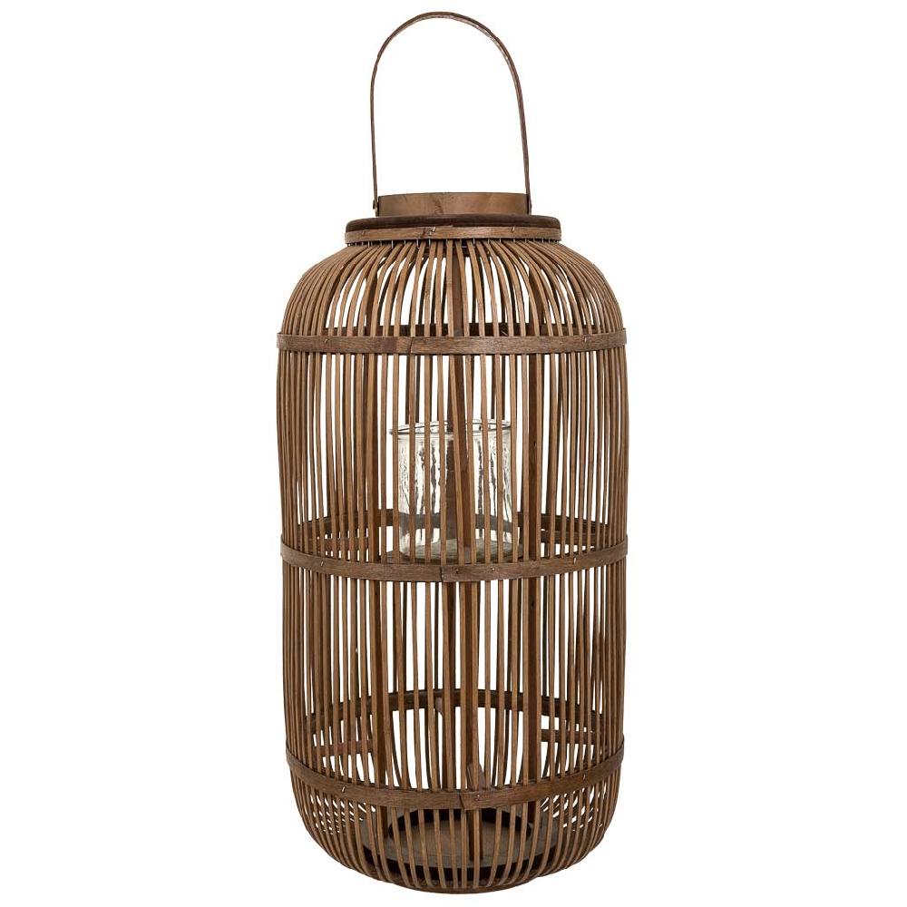 Creaciones Meng DECORACION - FAROLES - Farol Portavelasde Bambu Marron