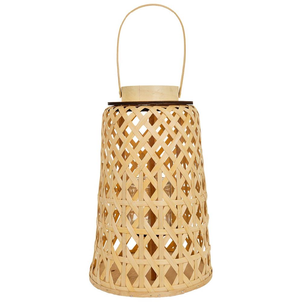 Creaciones Meng DECORACION - FAROLES - Farol Portavelasde Bambu Marron