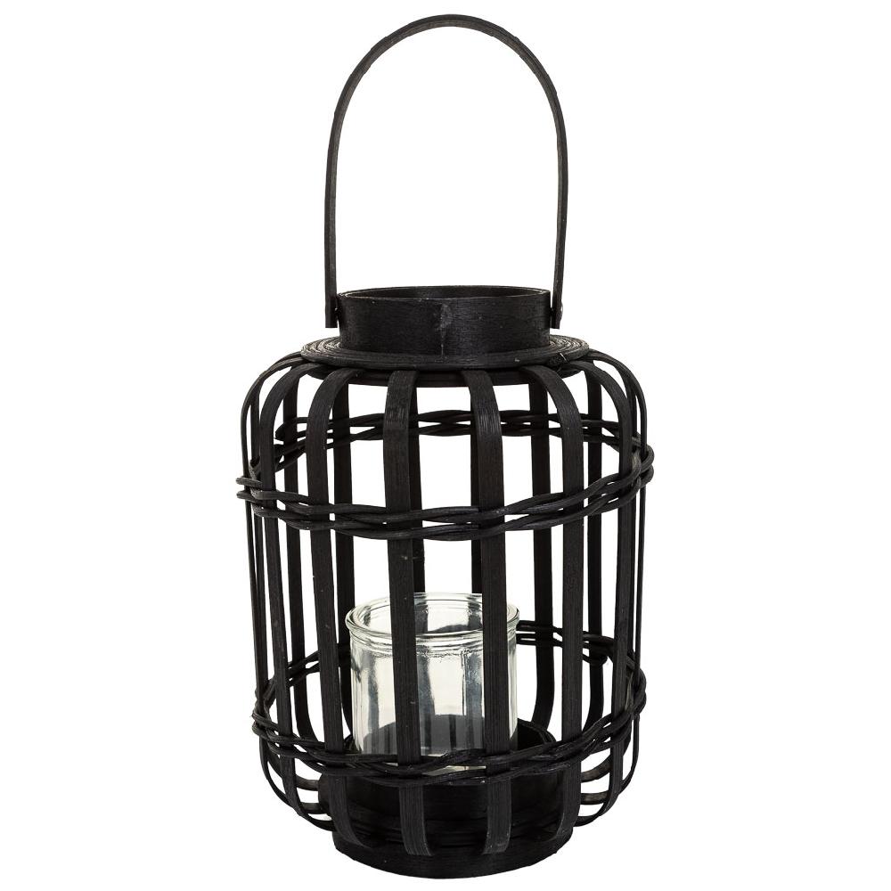 Creaciones Meng DECORACION - FAROLES - Farol Portavelasde Bambu Negro