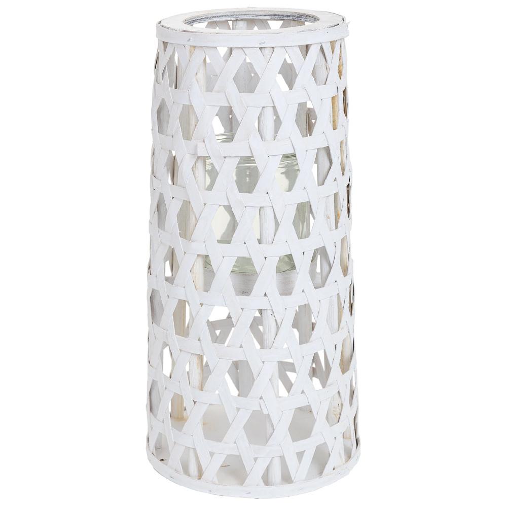 Creaciones meng DECORACION - FAROLES - farol portavelasde madera blanco