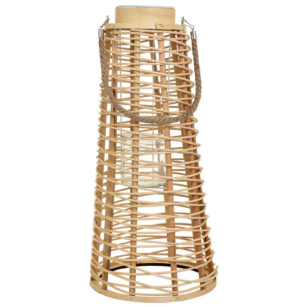 Creaciones Meng DECORACION - FAROLES - Farol Portavelasde Ratan Marron