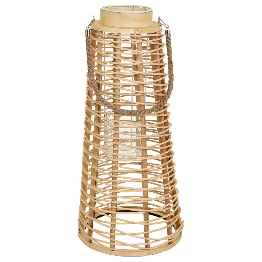 Creaciones meng DECORACION - FAROLES - farol portavelasde ratan marron