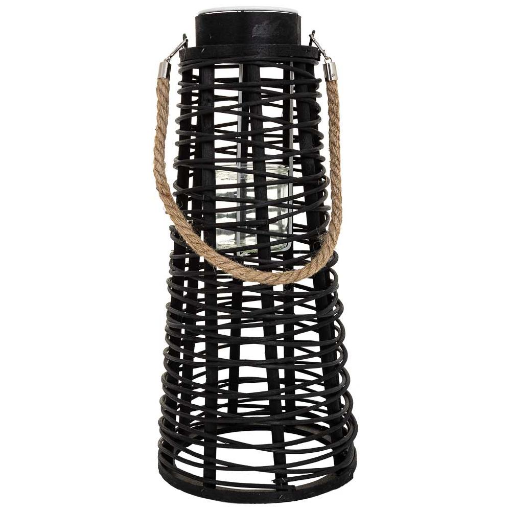 Creaciones Meng DECORACION - FAROLES - Farol Portavelasde Ratan Negro