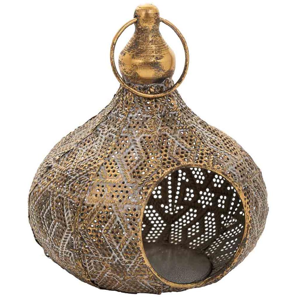 Creaciones meng DECORACION - FAROLES - portavelas de metal dorado