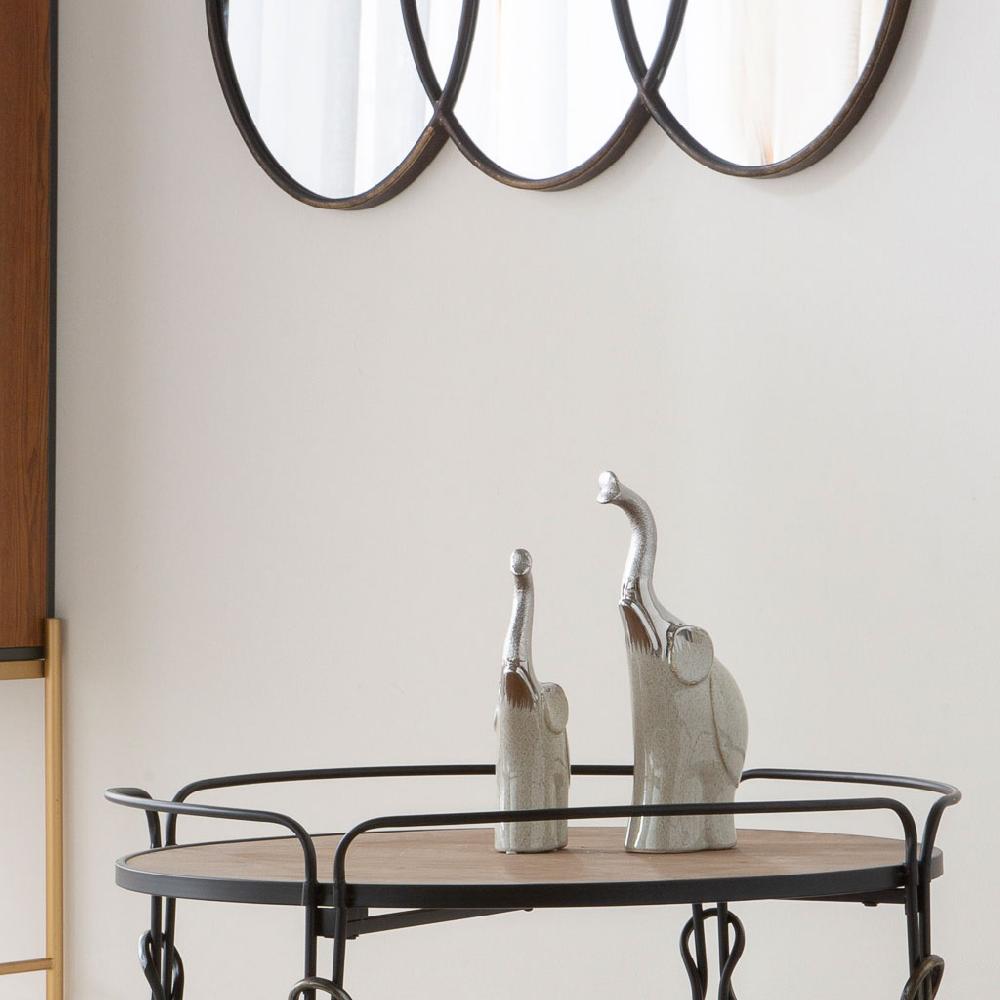 Creaciones Meng DECORACION - FIGURAS DE ANIMALES - Elefante Decoracion De Ceramica Plata