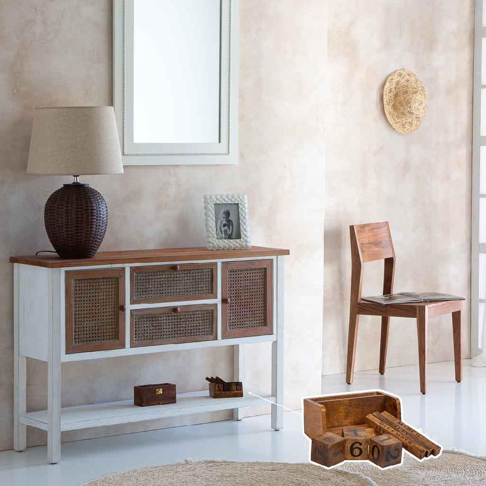 Creaciones Meng DECORACION - FIGURAS DECORACION - Calendario De Cuatro Cubos De Madera Marron