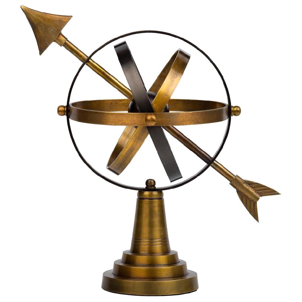 Creaciones Meng DECORACION - FIGURAS DECORACION - Esfera Astrologica De Aluminio Dorado Y Marron