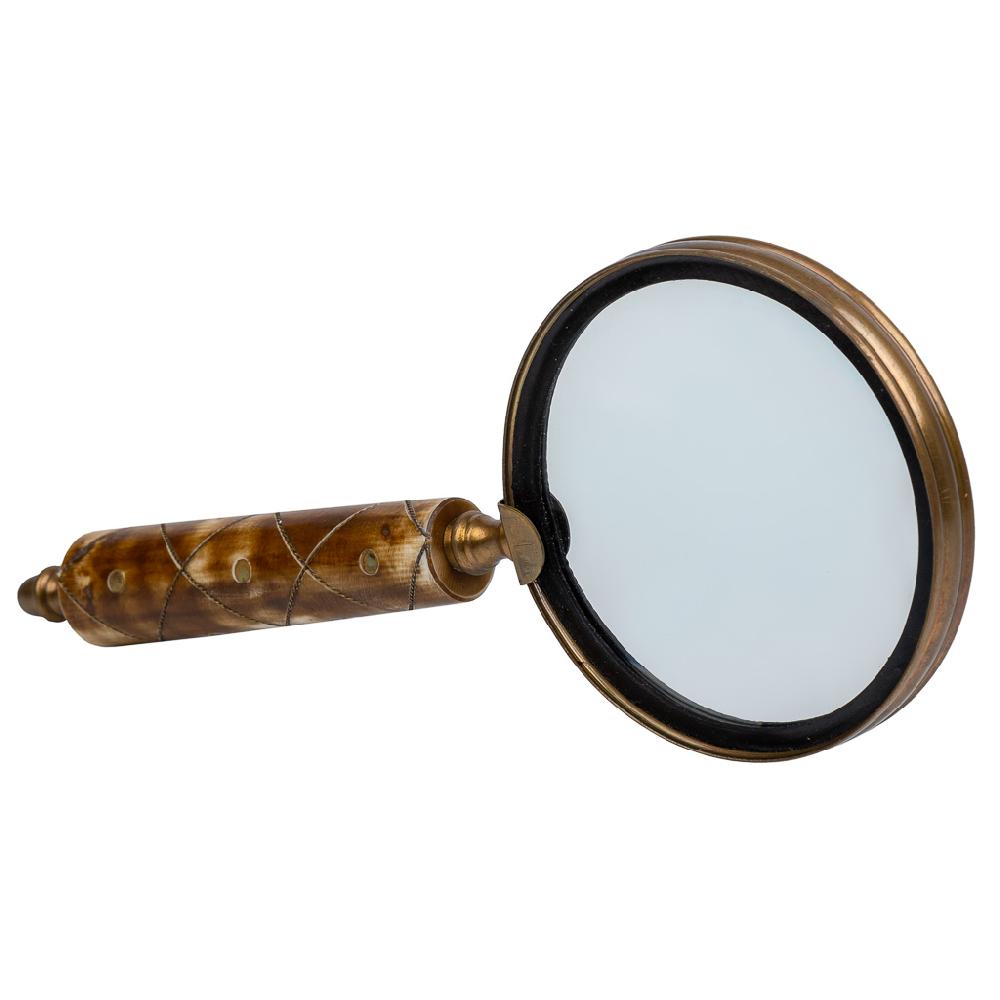 Creaciones meng DECORACION - FIGURAS DECORACION - lupa de metal con mango de hueso marron