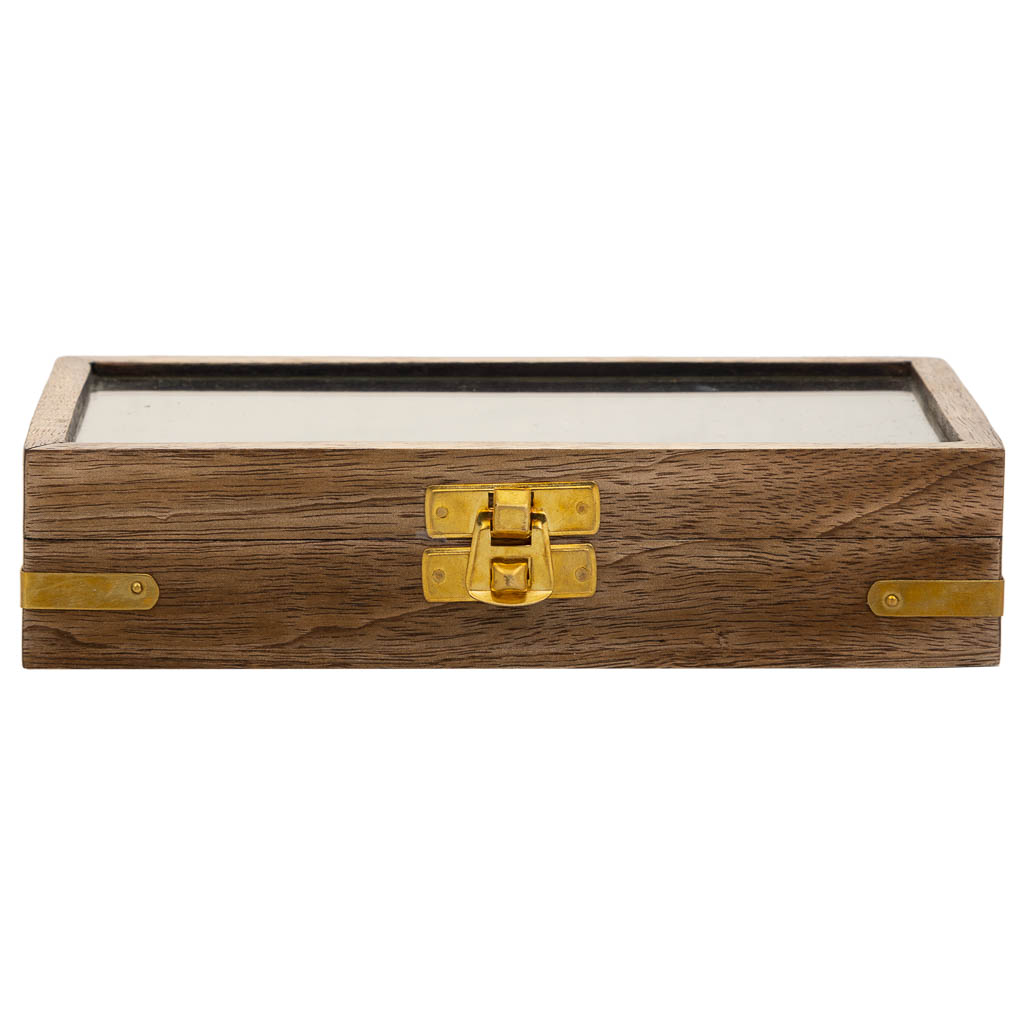 Creaciones Meng DECORACION - FIGURAS DECORACION - Lupa De Metal (d 5cm) Y Abrecartas En Caja De Madera Marron