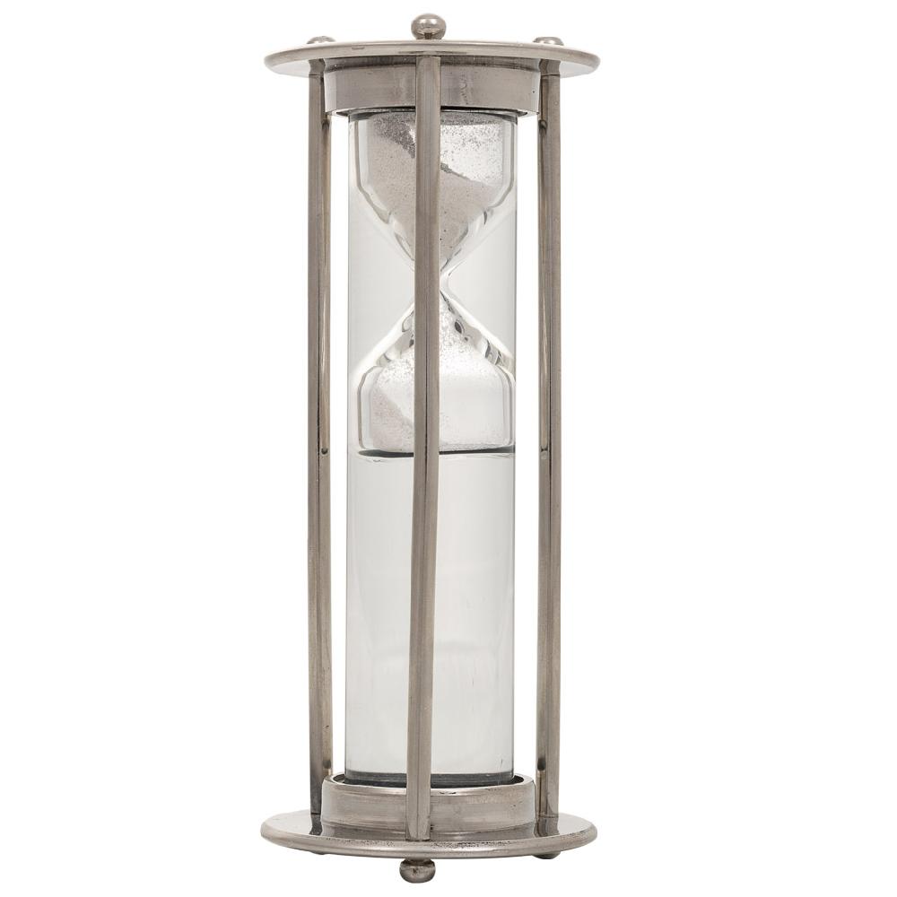 Creaciones Meng DECORACION - FIGURAS DECORACION - Reloj De Agua Con Base De Aluminio Recipiente De Cristal Acabado En Plateado