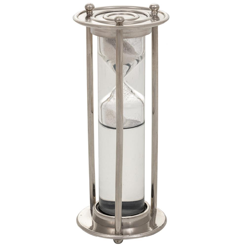 Creaciones meng DECORACION - FIGURAS DECORACION - reloj de agua con base de aluminio recipiente de cristal acabado en plateado