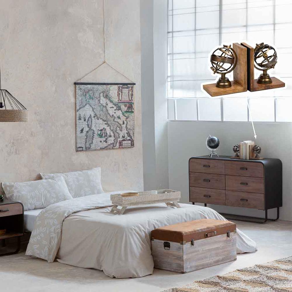 Creaciones Meng DECORACION - FIGURAS DECORACION - Sujetalibros De Madera Y Aluminio Dorado