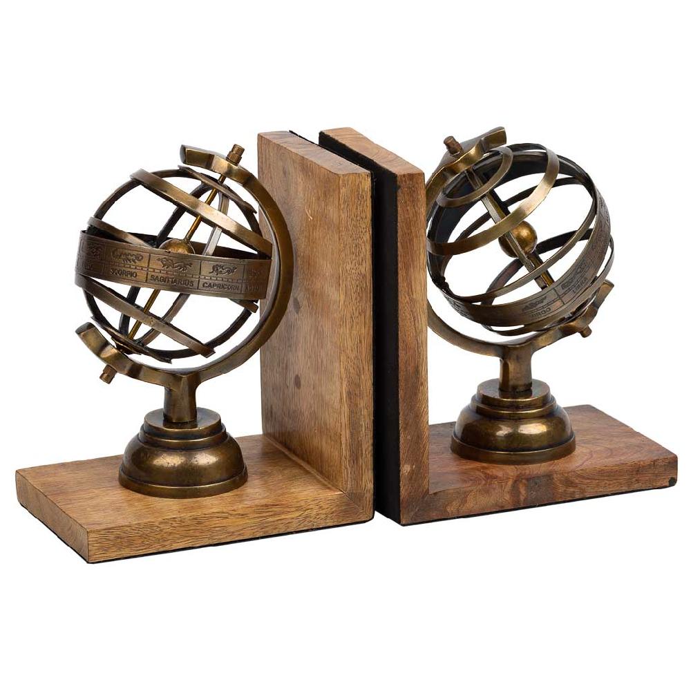 Creaciones meng DECORACION - FIGURAS DECORACION - sujetalibros de madera y aluminio dorado