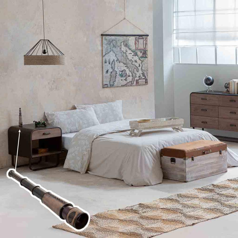 Creaciones Meng DECORACION - FIGURAS DECORACION - Telescopio Acabado De Metal De Laton Y Piel En Marron