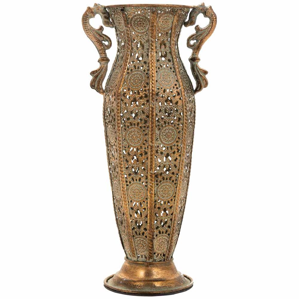 Creaciones Meng DECORACION - JARRONES Y FLOREROS - Jarron De Metal Dorado