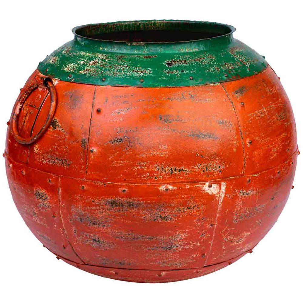 Creaciones meng DECORACION - JARRONES Y FLOREROS - jarron de metal envejecido rojo