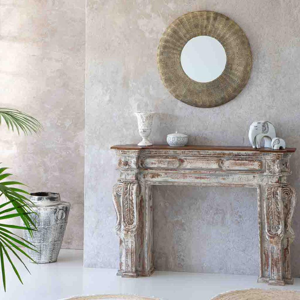 Creaciones Meng DECORACION - JARRONES Y FLOREROS - Jarron De Metal Envejecido Blanco