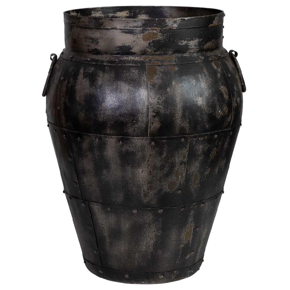 Creaciones Meng DECORACION - JARRONES Y FLOREROS - Jarron De Metal Envejecido Marron