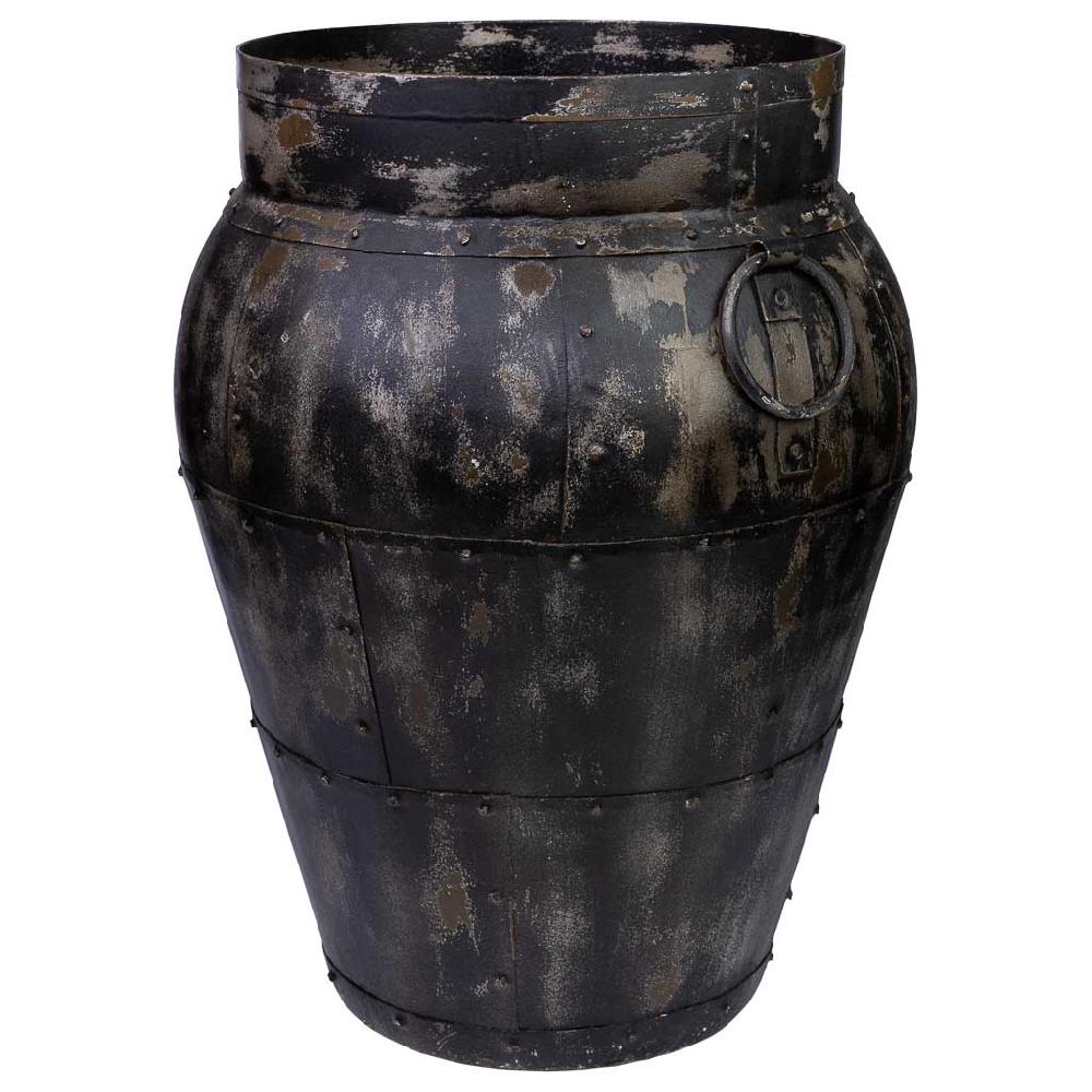 Creaciones meng DECORACION - JARRONES Y FLOREROS - jarron de metal envejecido marron