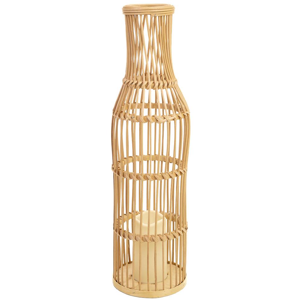 Creaciones meng DECORACION - JARRONES Y FLOREROS - jarron trenzado de ratan con vela a pilas