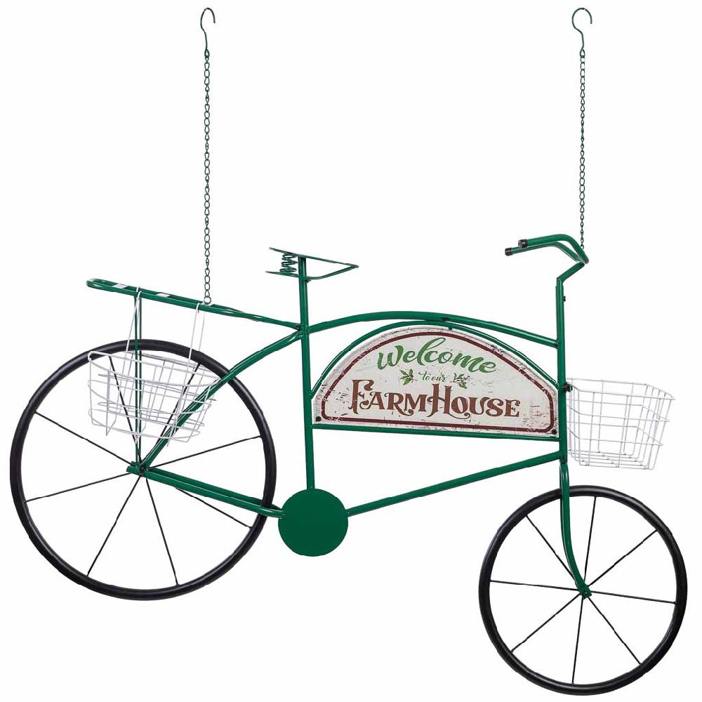 Creaciones Meng DECORACION - MACETEROS - Bici Decor De Metal Con Dos Cestos