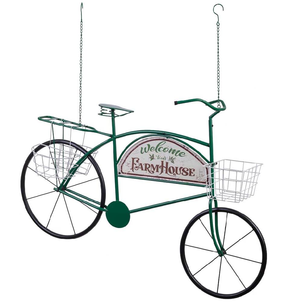 Creaciones meng DECORACION - MACETEROS - bici decor de metal con dos cestos