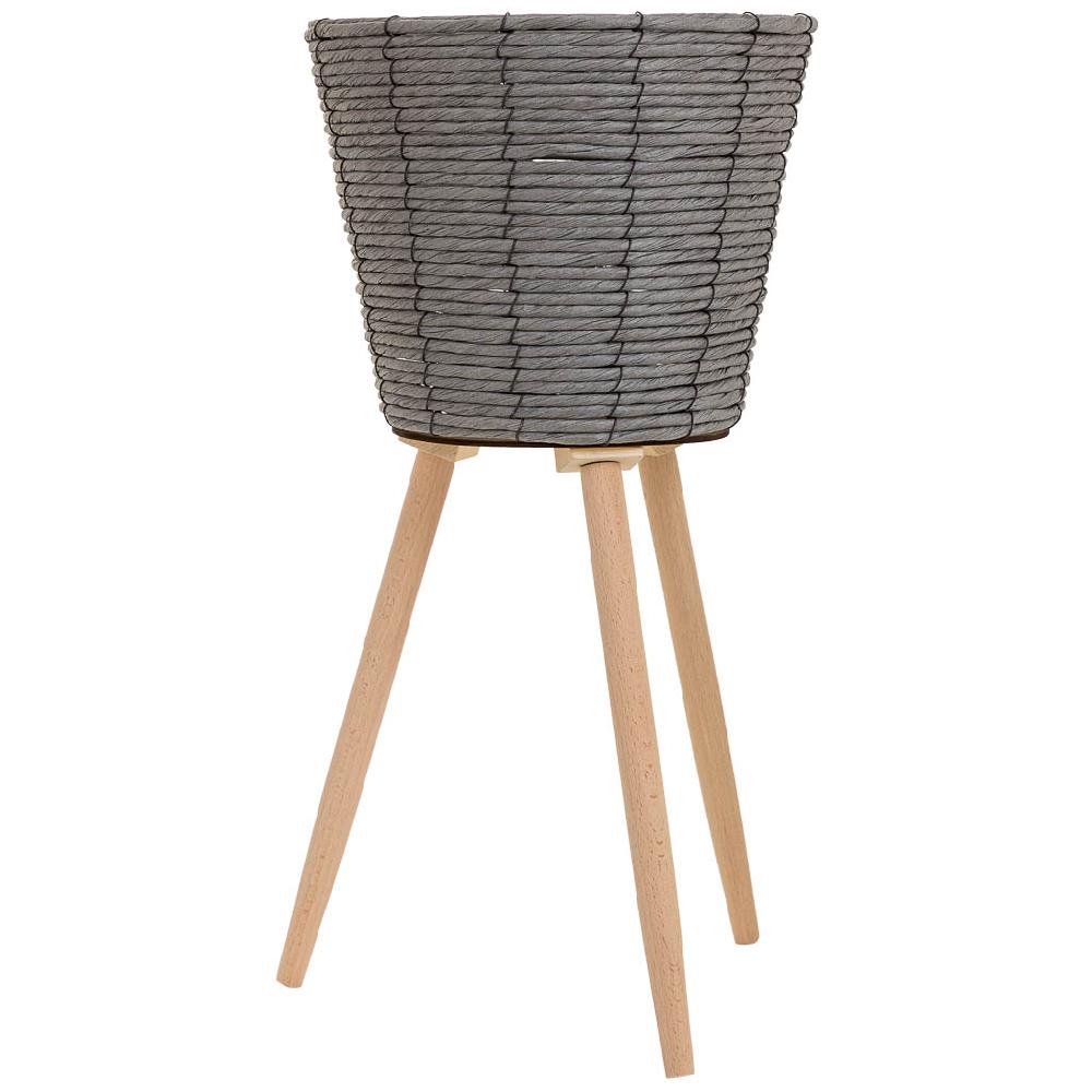 Creaciones Meng DECORACION - MACETEROS - Macetero De Metal Y Cuerda De Papel Gris