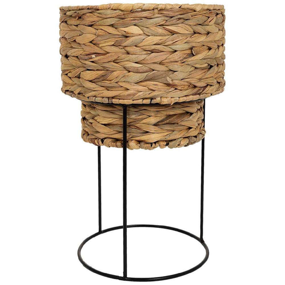 Creaciones Meng DECORACION - MACETEROS - Macetero De Metal Y Fribra Natural Marron