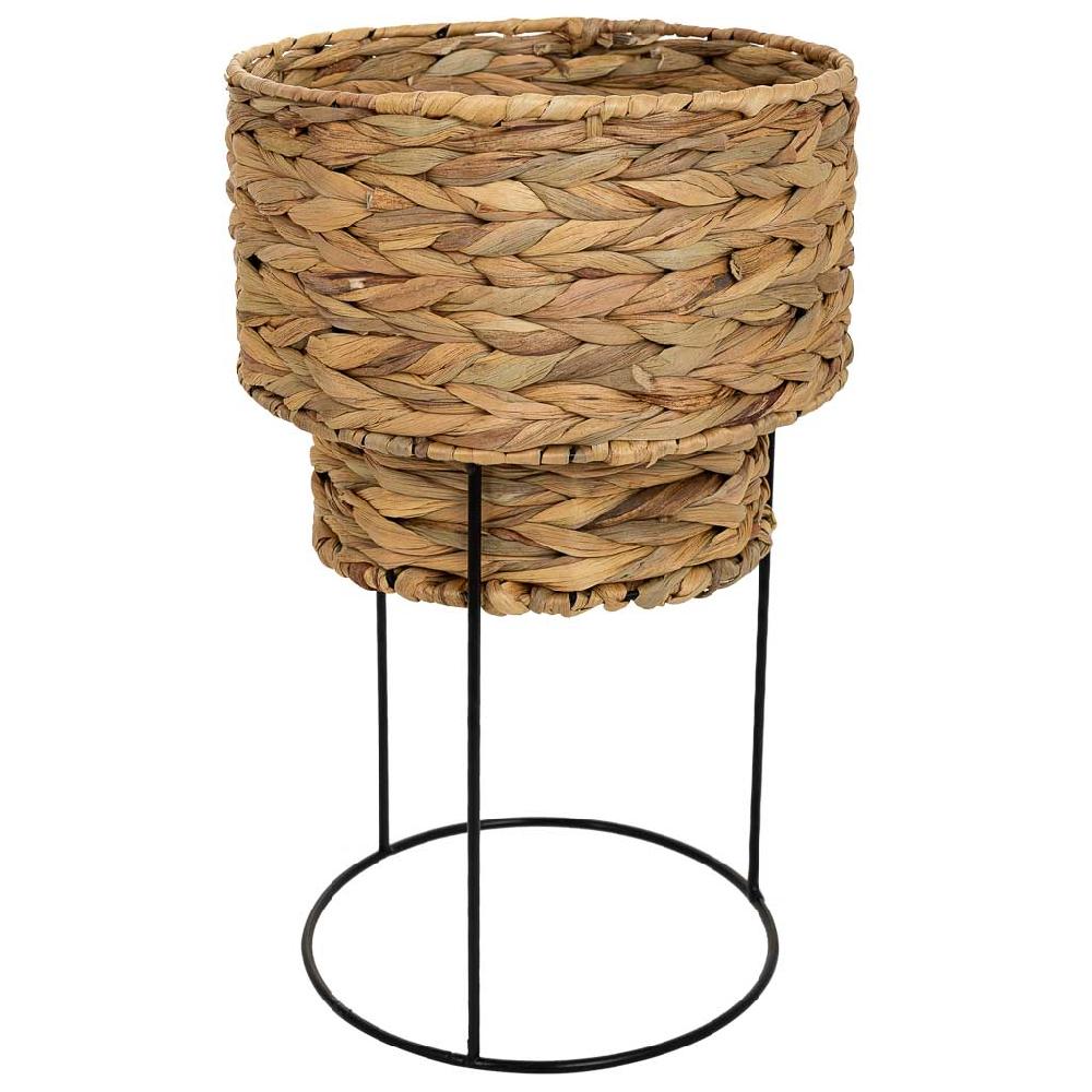 Creaciones meng DECORACION - MACETEROS - macetero de metal y fribra natural marron