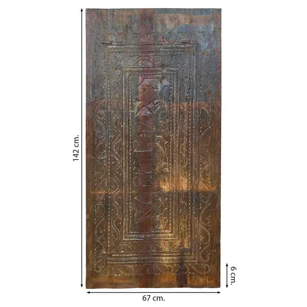 Creaciones Meng DECORACION - MURALES VINILOS PALMITOS - Mural De Madera Acabado Artesanal Marron