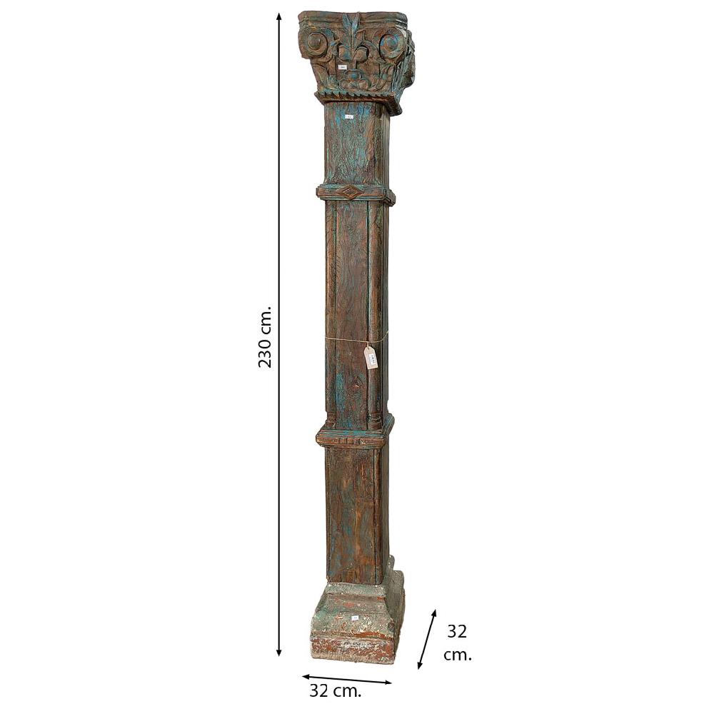 Creaciones Meng DECORACION - OBJETOS SINGULARES - Dos Columnas De Madera Azul Con Acabado Artesanal