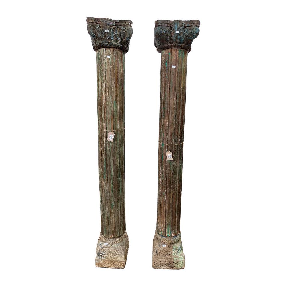 Creaciones meng DECORACION - OBJETOS SINGULARES - dos columnas de madera con acabado artesanal