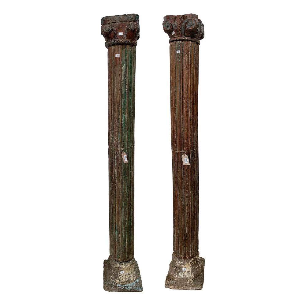 Creaciones meng DECORACION - OBJETOS SINGULARES - dos columnas de madera con acabado artesanal