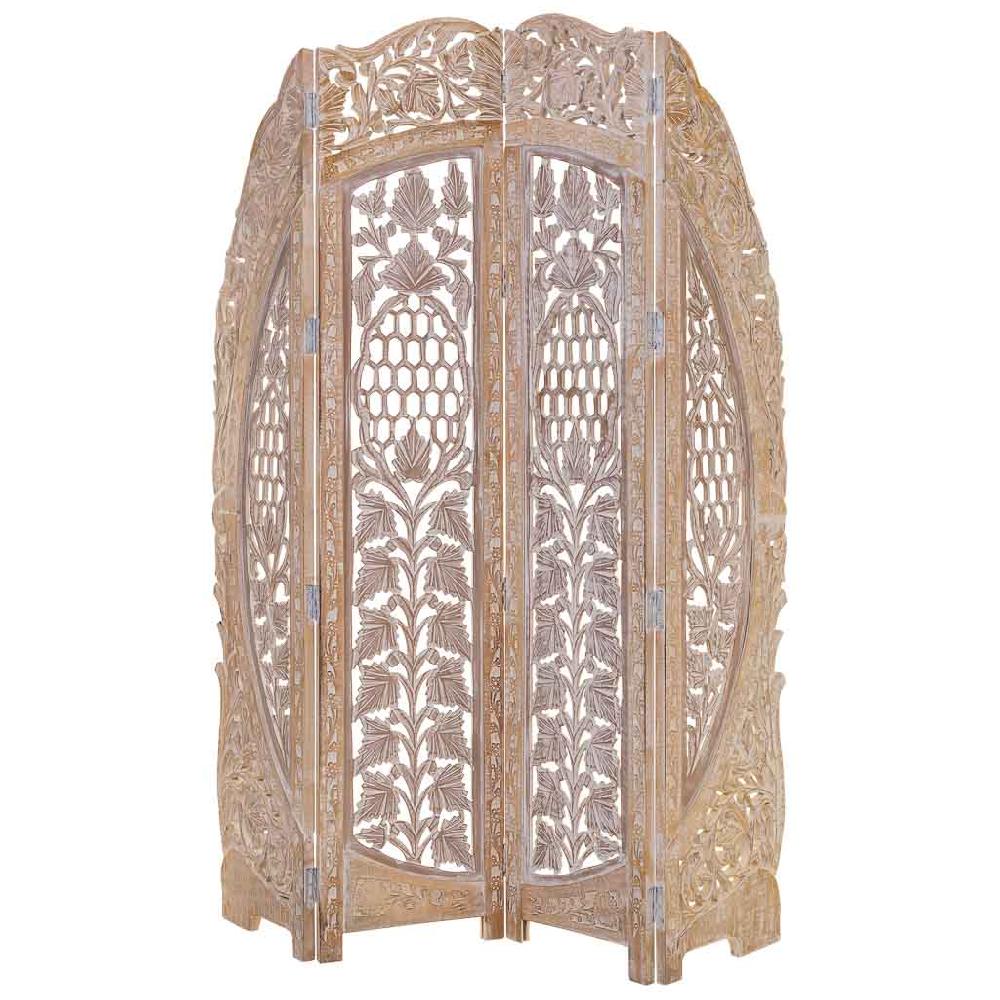 Creaciones Meng DECORACION - PARABANES (BIOMBOS) - Paraban De Madera Artesanal Blanco-marron