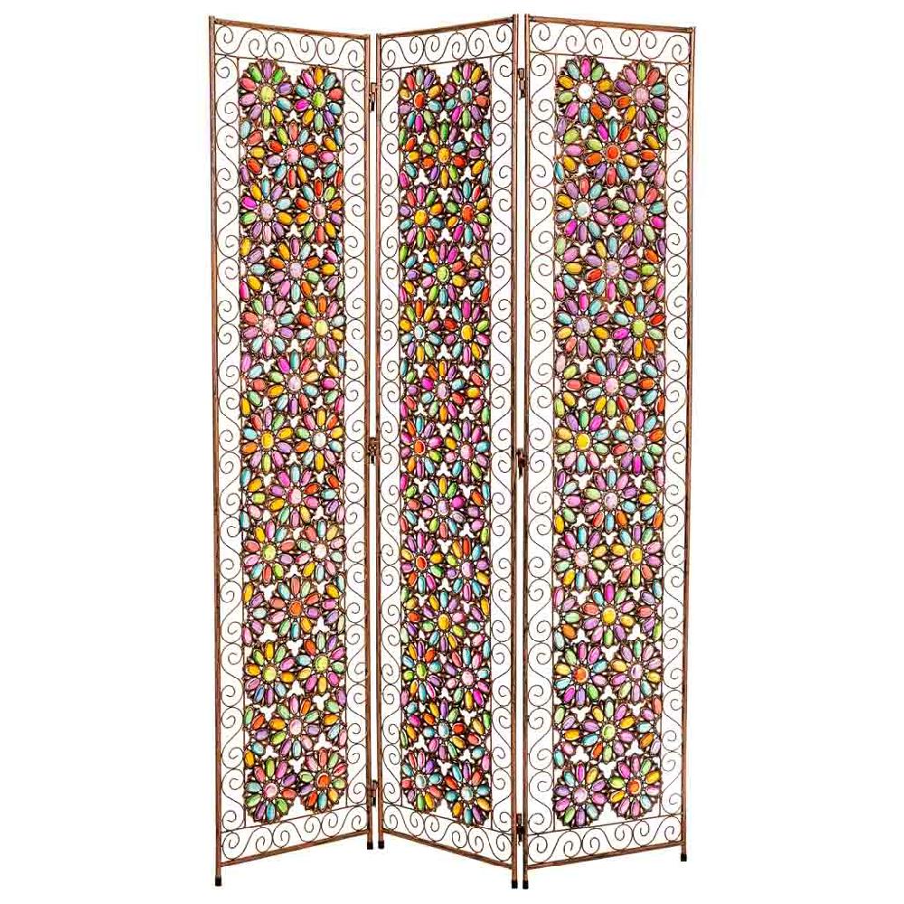 Creaciones Meng DECORACION - PARABANES (BIOMBOS) - Paraban De Metal Y Cristal Acrilico De Colores