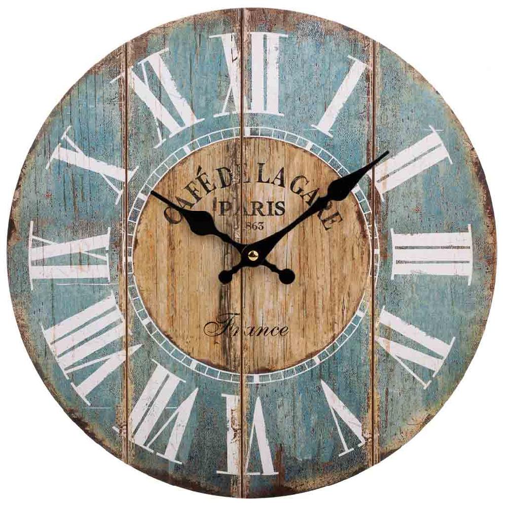 Creaciones Meng DECORACION - RELOJES - Reloj De Pared De Madera Azul