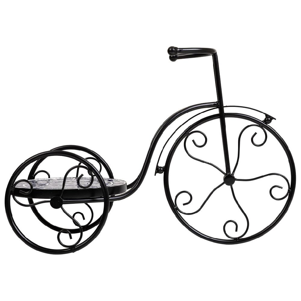 Creaciones Meng DECORACION - SOPORTE MACETEROS - Soporte Bici De Mosaico Y Forja Negro