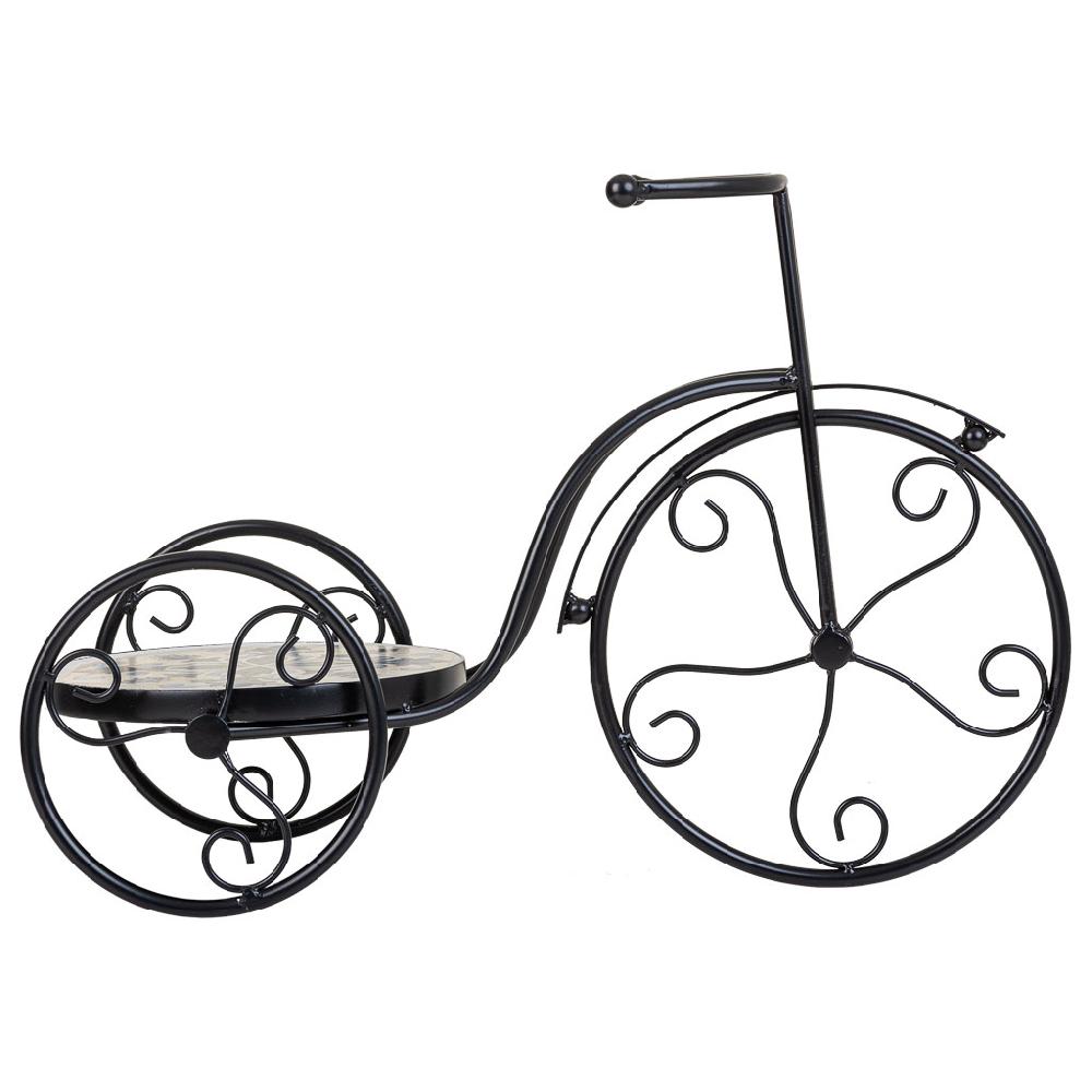 Creaciones Meng DECORACION - SOPORTE MACETEROS - Soporte Bici De Mosaico Y Forja Negro