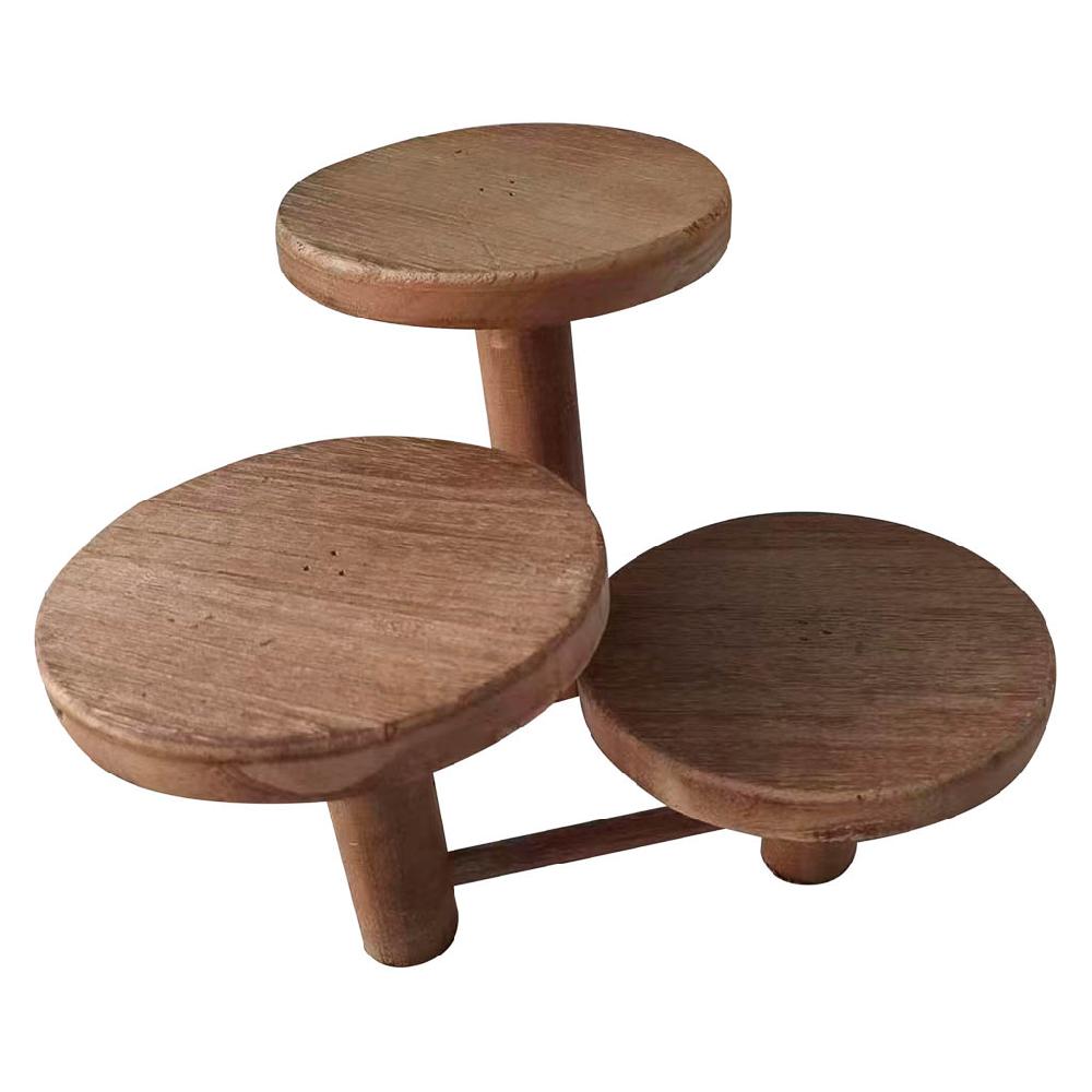 Creaciones meng DECORACION - SOPORTE MACETEROS - soporte de madera para 3 macetas blanco