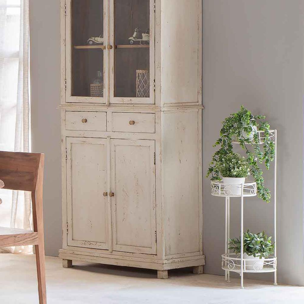 Creaciones Meng DECORACION - SOPORTE MACETEROS - Soporte Para 3 Macetas De Forja Blanco