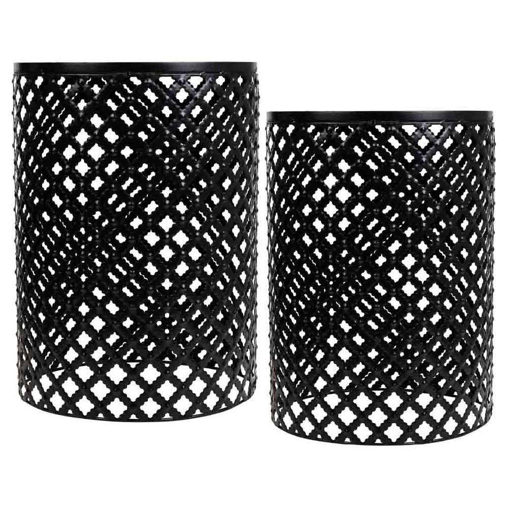 Creaciones Meng DECORACION - SOPORTE MACETEROS - Soportes Set 2 Pzas De Mosaico Y Forja Negro