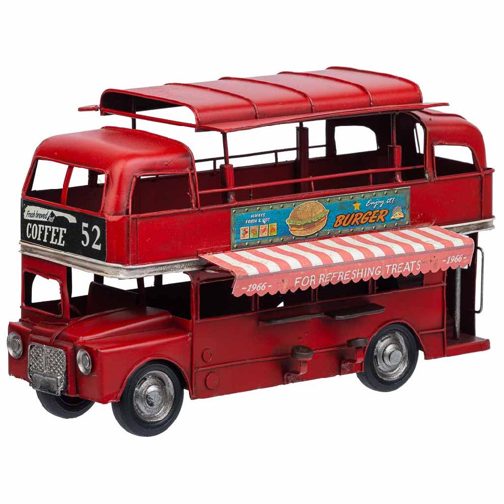 Creaciones meng DECORACION - VEHICULOS DE DECORACION - autobus doble metal rojo