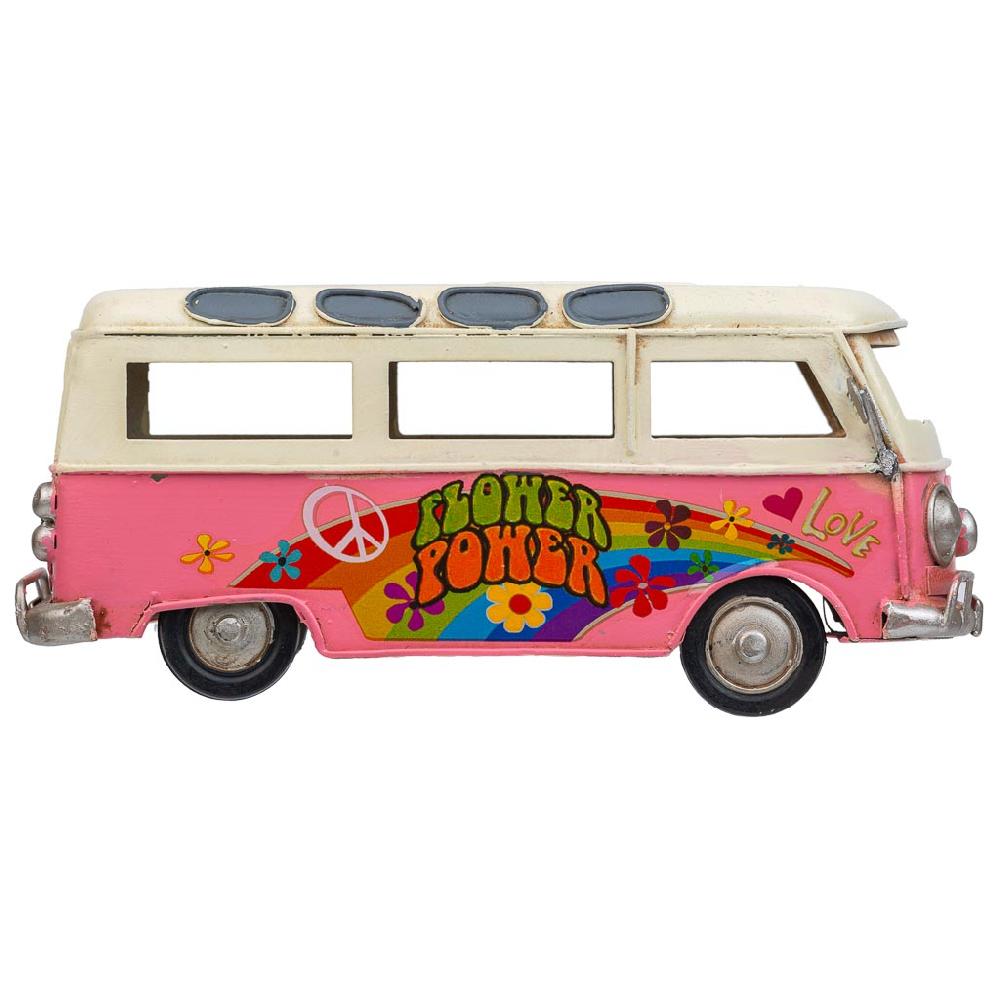 Creaciones Meng DECORACION - VEHICULOS DE DECORACION - Autobus Metal Rosa