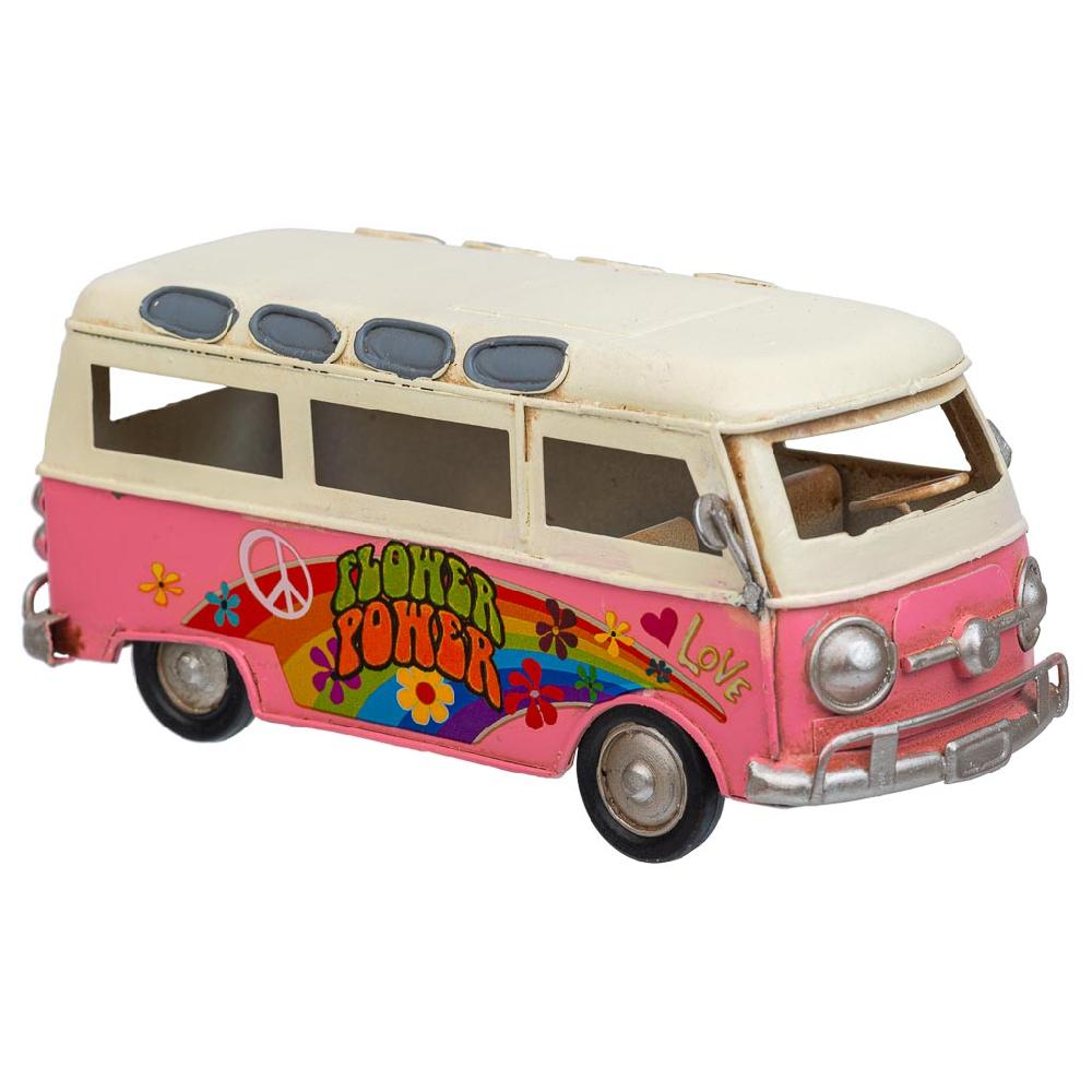 Creaciones meng DECORACION - VEHICULOS DE DECORACION - autobus metal rosa
