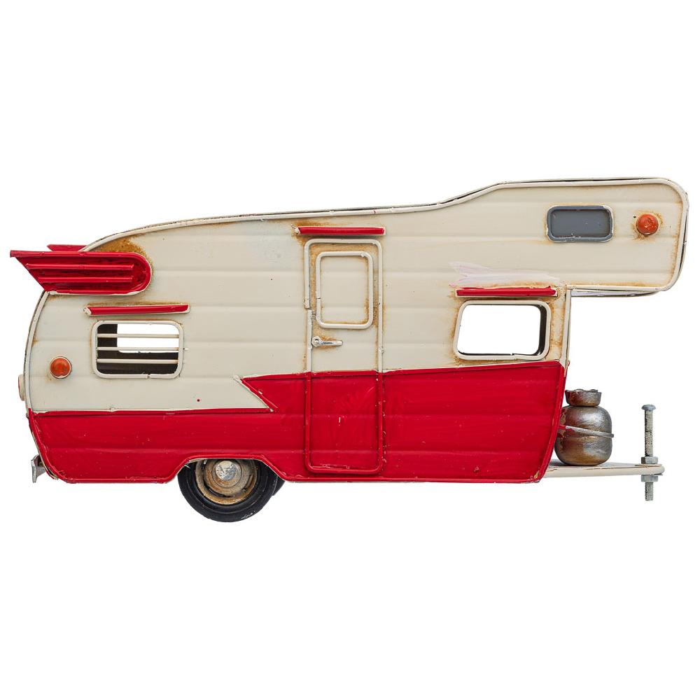 Creaciones Meng DECORACION - VEHICULOS DE DECORACION - Caravana Metal Rojo
