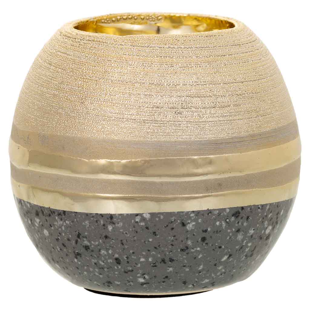 Creaciones Meng DECORACION - VELAS Y PORTAVELAS - Porta Velas De Ceramica Oro