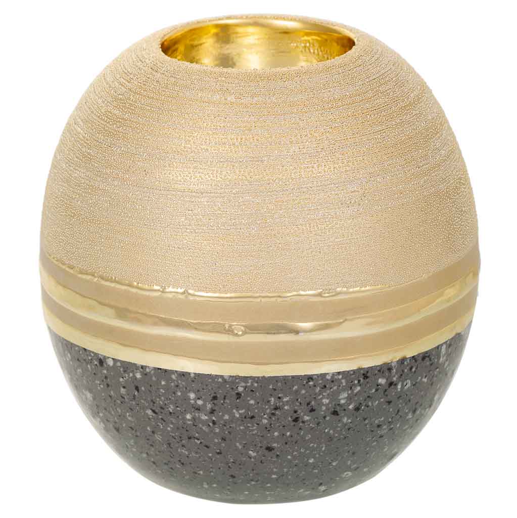 Creaciones meng DECORACION - VELAS Y PORTAVELAS - porta velas de ceramica oro